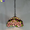 Tiffany Style Rose 12-16 Inches Pendant Lamp Stained Glass RP022210