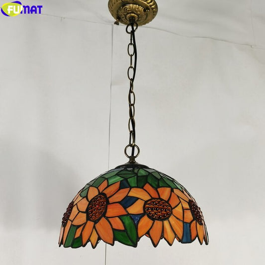 Tiffany Style Rose 12-16 Inches Pendant Lamp Stained Glass RP022210