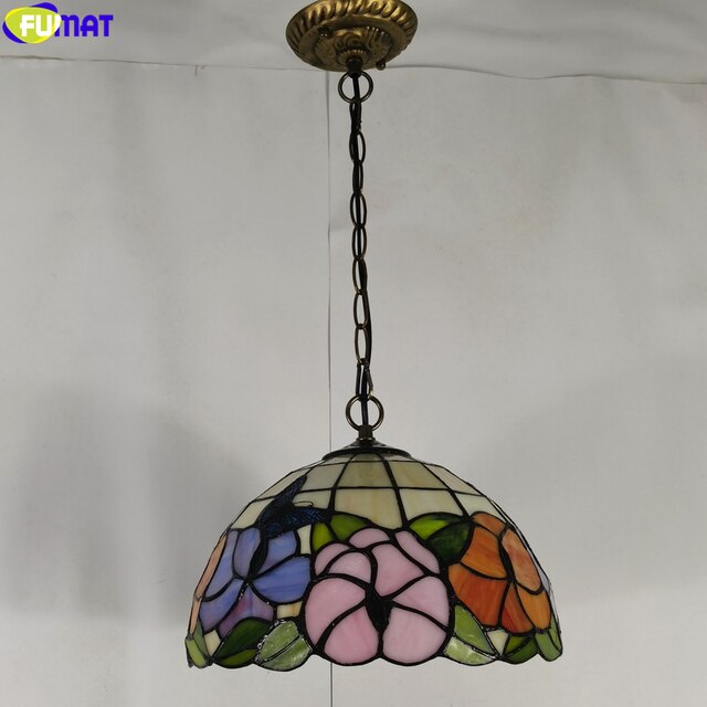 Tiffany Style Rose 12-16 Inches Pendant Lamp Stained Glass RP022210