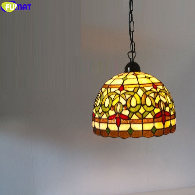 Tiffany Style Baroque 10-16 Inches Pendant Lamp Stained Glass BP022106