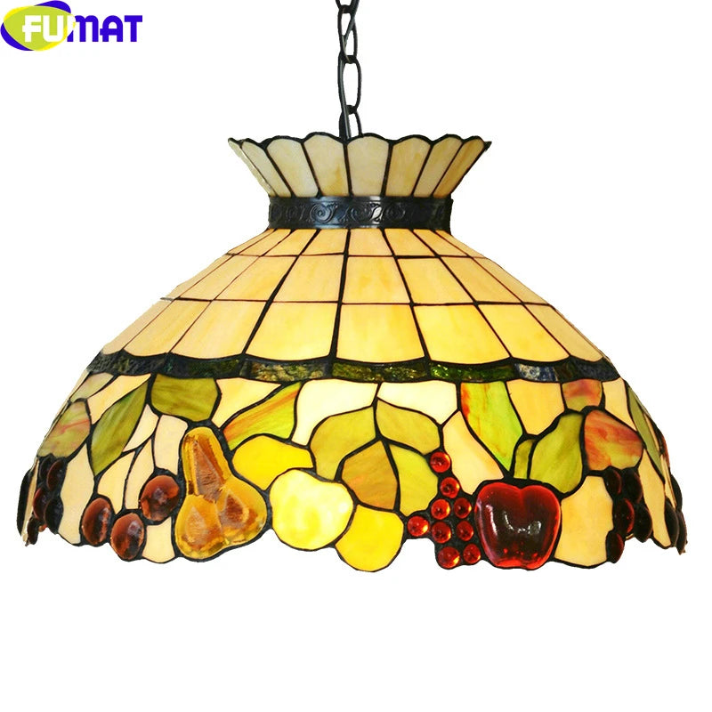 Tiffany Style Pear Grape 16 Inches Ceiling Lamp Stained Glass GC021513