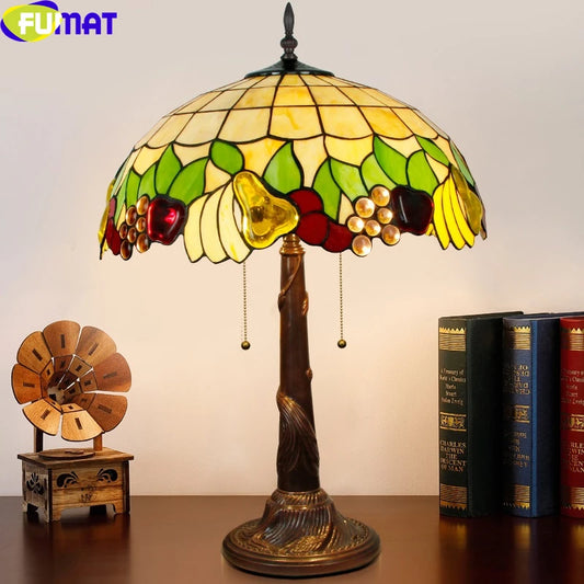 Tiffany Style Apple Pear 20 Inches Table Lamp Stained Glass AT021514