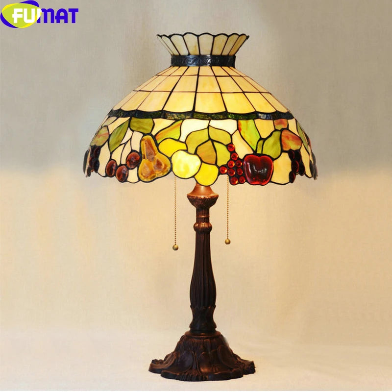 Tiffany Style Apple Pear 20 Inches Table Lamp Stained Glass AT021514