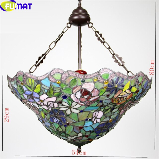 Tiffany Style Rose 21 Inches Ceiling Lamp Stained Glass RC021418