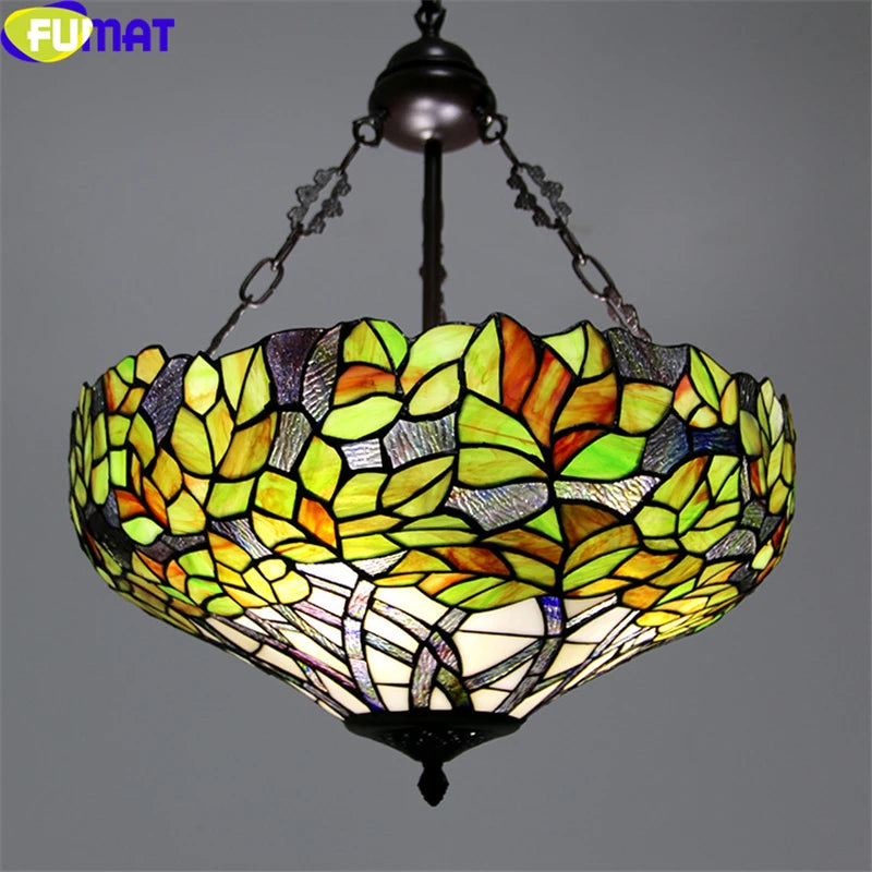 Tiffany Style Rose 21 Inches Ceiling Lamp Stained Glass RC021418