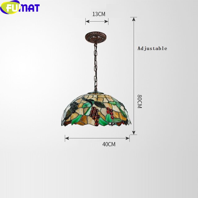 Tiffany Style Grape 16 Inches Ceiling Lamp Stained Glass GC021416