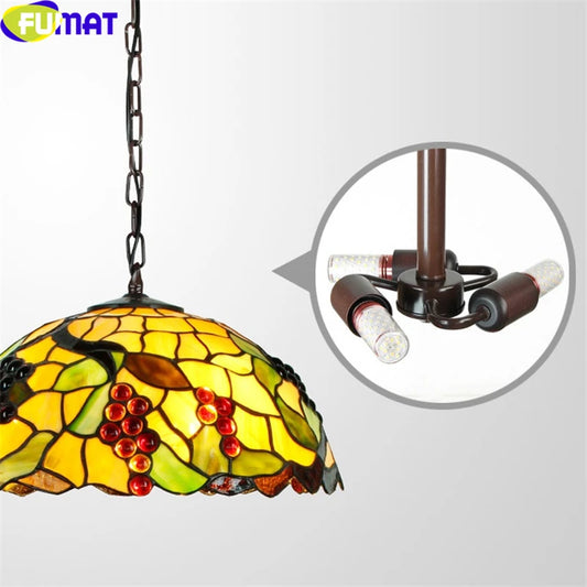 Tiffany Style Grape 16 Inches Ceiling Lamp Stained Glass GC021416