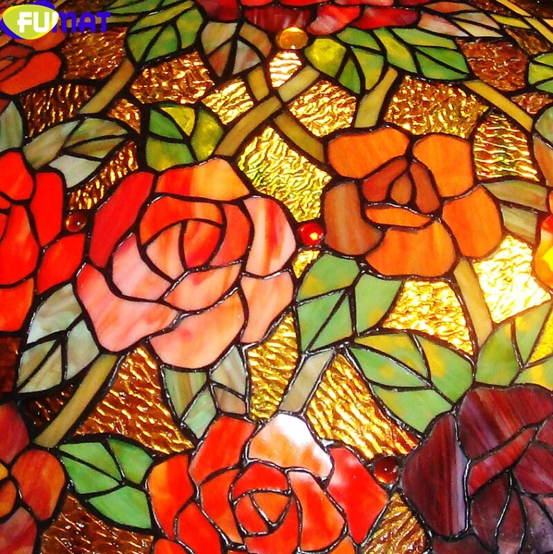 Tiffany Style Rose 24 Inches Ceiling Lamp Stained Glass RC021308