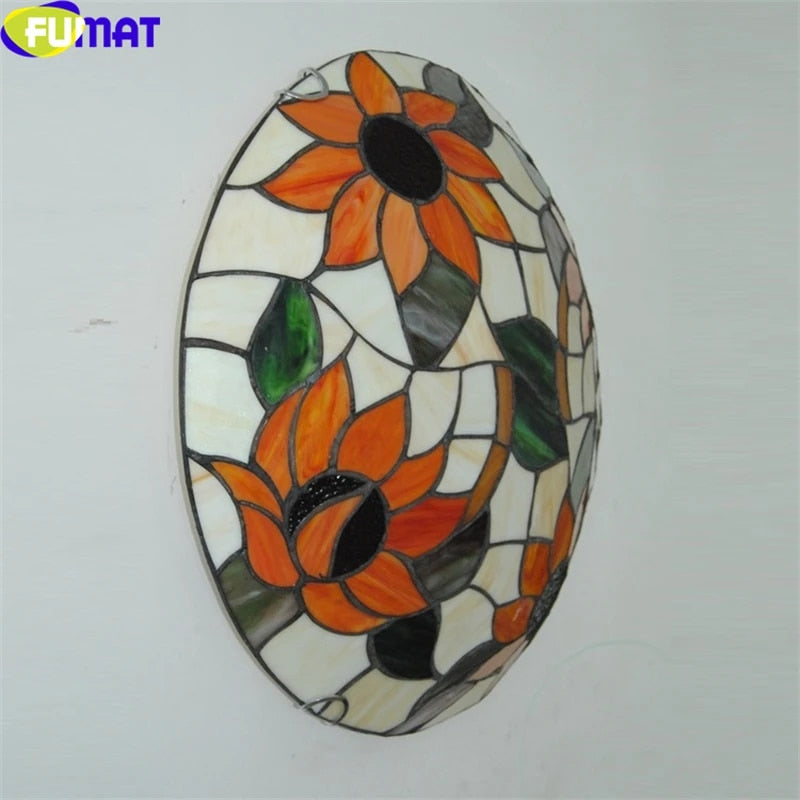 Tiffany Style Sunflower 16 Inches Ceiling Lamp Stained Glass SC021303