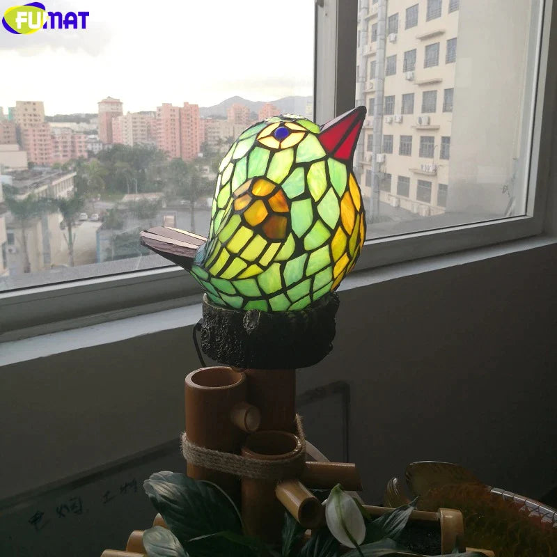 Tiffany Style Bird 6.5 Inches Table Lamp Stained Glass BT022306