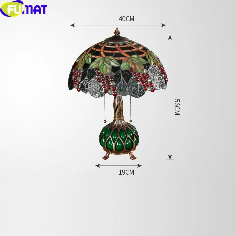 Tiffany Style Grape 16 Inches Table Lamp Stained Glass GT021511