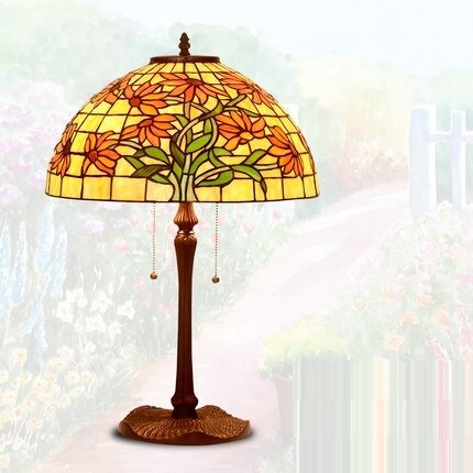 Tiffany Style Rose 16 Inches Table Lamp Stained Glass RT030101