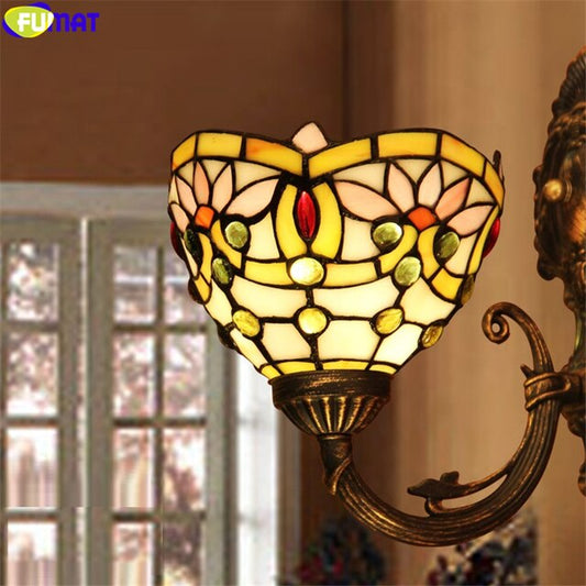 Tiffany Style Gemstone 6 Inches Wall Lamp Stained Glass GW021620