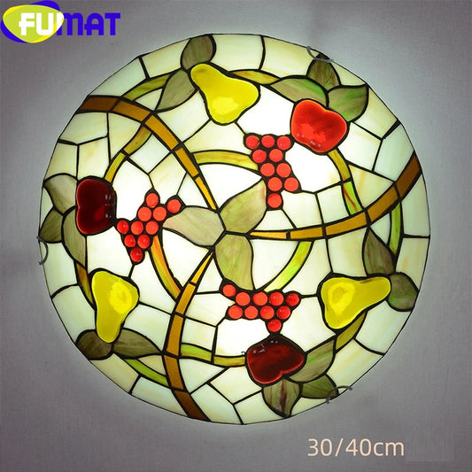 Tiffany Style Grape Pear 12-20 Inches Ceiling Lamp Stained Glass GC021406