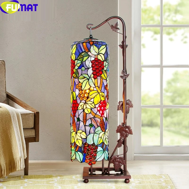 Tiffany Style Grape 11 Inches Floor Lamp Stained Glass GF021525