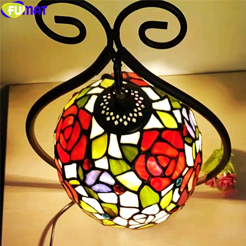 Tiffany Style Grape 9.5 Inches Table Lamp Stained Glass GT022323