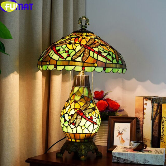 Tiffany Style Dragonfly 16 Inches Table Lamp Stained Glass DT021412