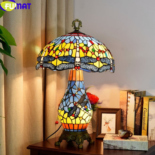 Tiffany Style Dragonfly 16 Inches Table Lamp Stained Glass DT021412