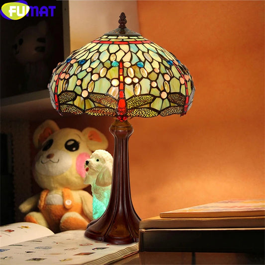Tiffany Style Dragonfly 12 Inches Table Lamp Stained Glass DT021605