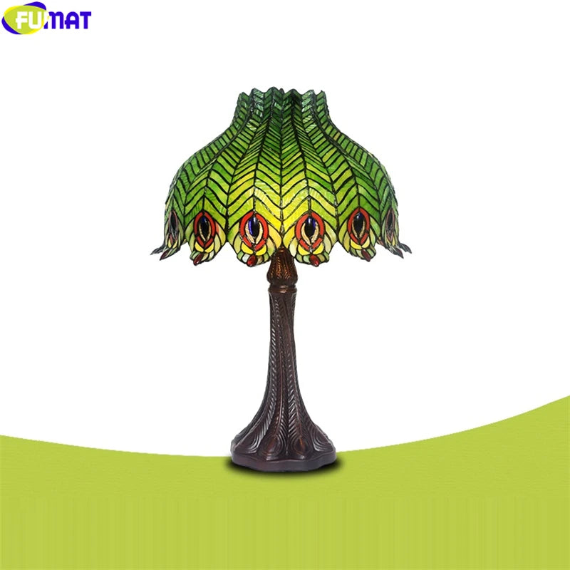 Tiffany Style Peacock 16 Inches Table Lamp Stained Glass PT022704