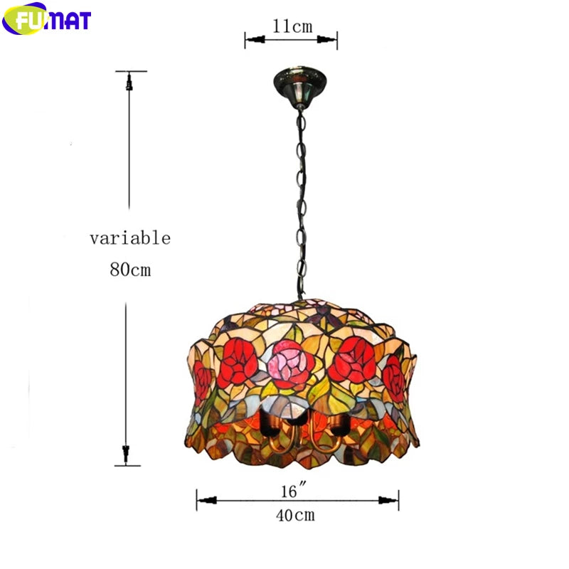 FUMAT Red Rose Pendant Lamp 16 Inches RP010372