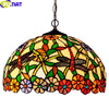 Tiffany Style Dragonfly 16 Inches Pendant Lamp Stained Glass DP021515