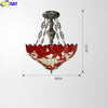 Tiffany Style Red Leaf 16-20 Inches Pendant Lamp Stained Glass LP021612