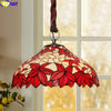 Tiffany Style Red Leaf 16-20 Inches Pendant Lamp Stained Glass LP021612