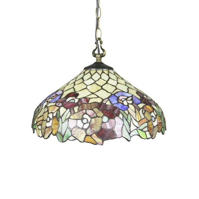 Tiffany Style Rose 16 Inches Pendant Lamp Stained Glass RP022105