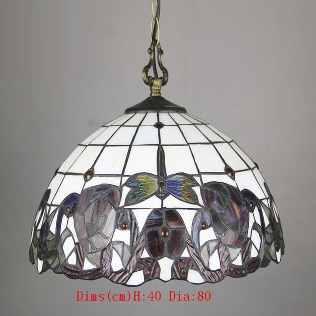 Tiffany Style Rose 16 Inches Pendant Lamp Stained Glass RP022105