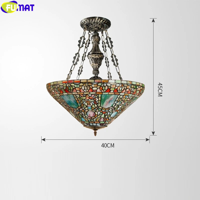 Tiffany Style Baroque 16-20 Inches Pendant Lamp Stained Glass BP022003