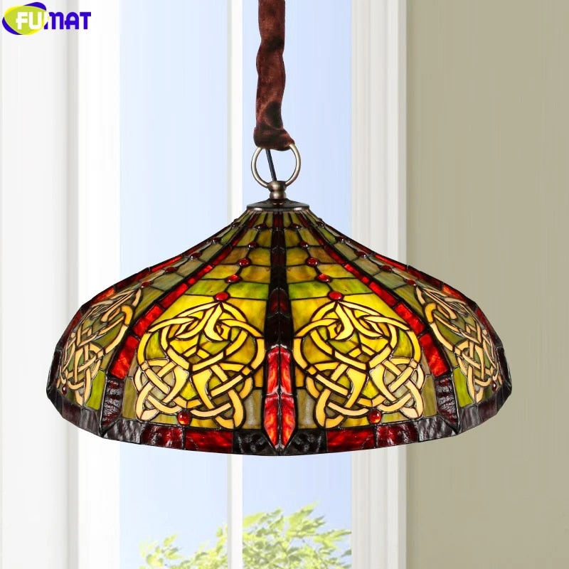 Tiffany Style European 16 Inches Pendant Lamp Stained Glass EP022004