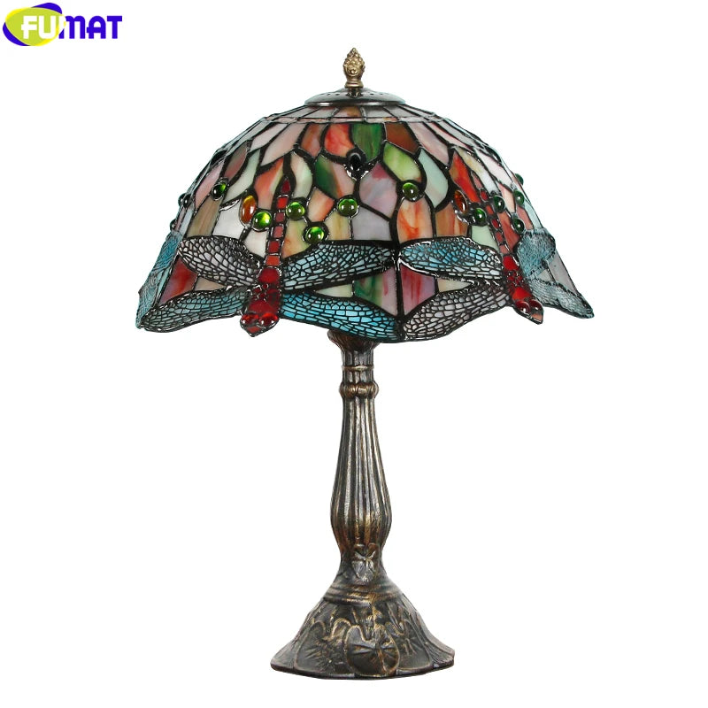 Tiffany Style Dragonfly 12 Inches Table Lamp Stained Glass DT021606