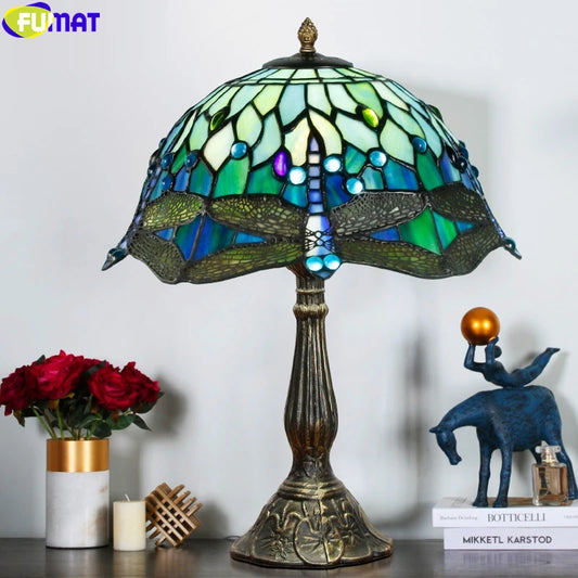 Tiffany Style Dragonfly 12 Inches Table Lamp Stained Glass DT021606