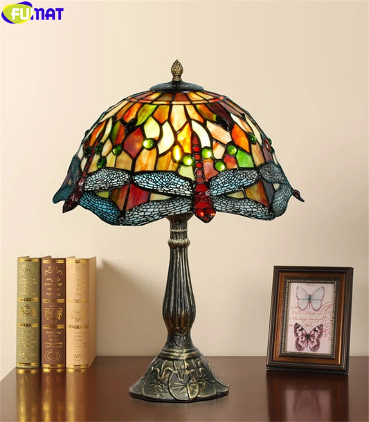 Tiffany Style Dragonfly 12 Inches Table Lamp Stained Glass DT021606