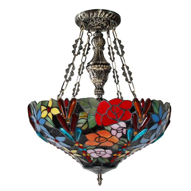 Tiffany Style Rose 16-22 Inches Pendant Lamp Stained Glass RP022008