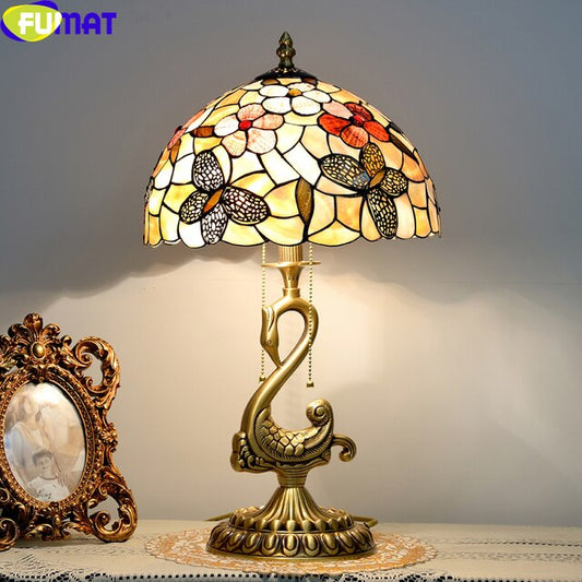 Tiffany Style Butterfly 12 Inches Table Lamp Stained Glass BT021307