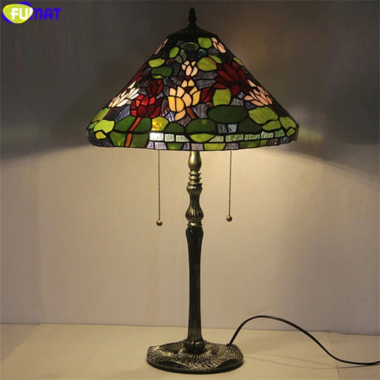 Tiffany Style Lotus 16 Inches Table Lamp Stained Glass LT030102