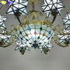 Tiffany Style Star Blue 31-40 Inches Pendant Lamp Stained Glass SP021725