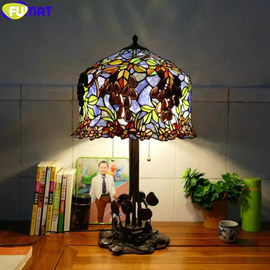 Tiffany Style Grape 16 Inches Table Lamp Stained Glass GT030109