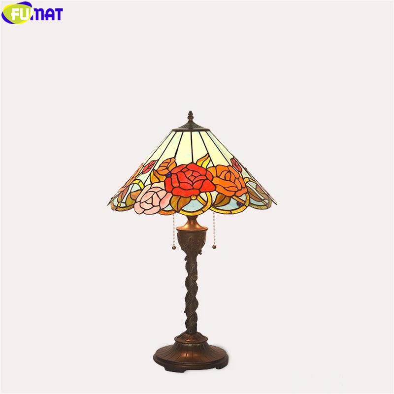 Tiffany Style Rose 18 Inches Table Lamp Stained Glass RT021722