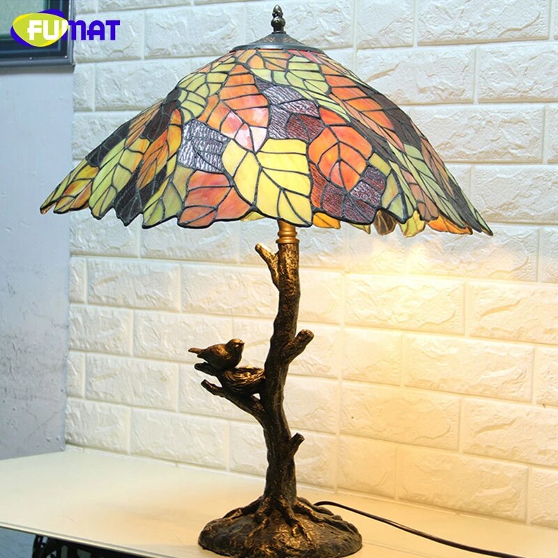 Tiffany Style Leaf 24 Inches Table Lamp Stained Glass LT021114