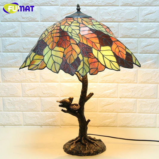 Tiffany Style Leaf 24 Inches Table Lamp Stained Glass LT021114