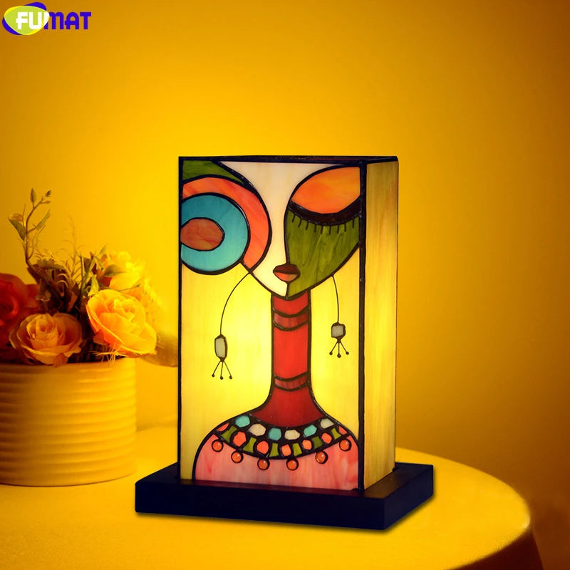 Tiffany Style Picasso Peri 4 Inches Table Lamp Stained Glass PT022310