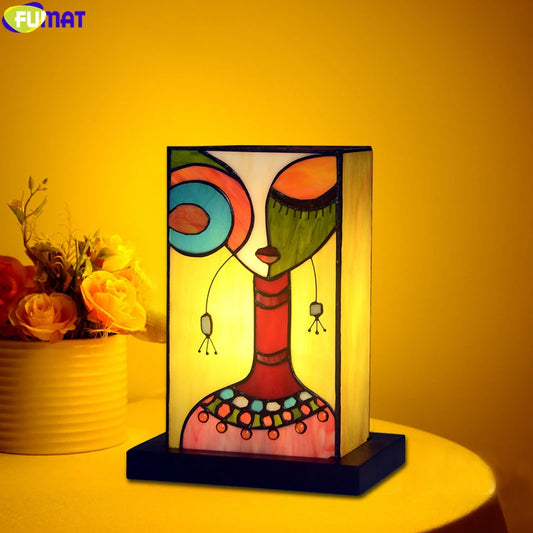 Tiffany Style Picasso Peri 4 Inches Table Lamp Stained Glass PT022310