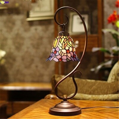 Tiffany Style Rose Grape 12 Inches Table Lamp Stained Glass RGT022401