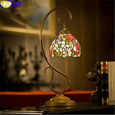 Tiffany Style Rose Grape 12 Inches Table Lamp Stained Glass RGT022401