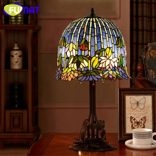 Tiffany Style Flower 16 Inches Table Lamp Stained Glass RT0222510