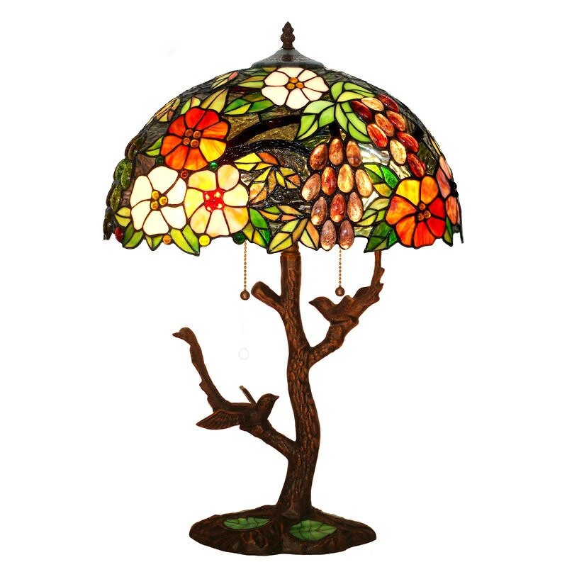 Tiffany Style Grape 17 Inches Table Lamp Stained Glass GT0222708