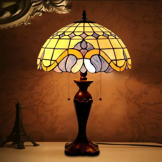 Tiffany Style Mediterranean 16 Inches Table Lamp Stained Glass MT022515